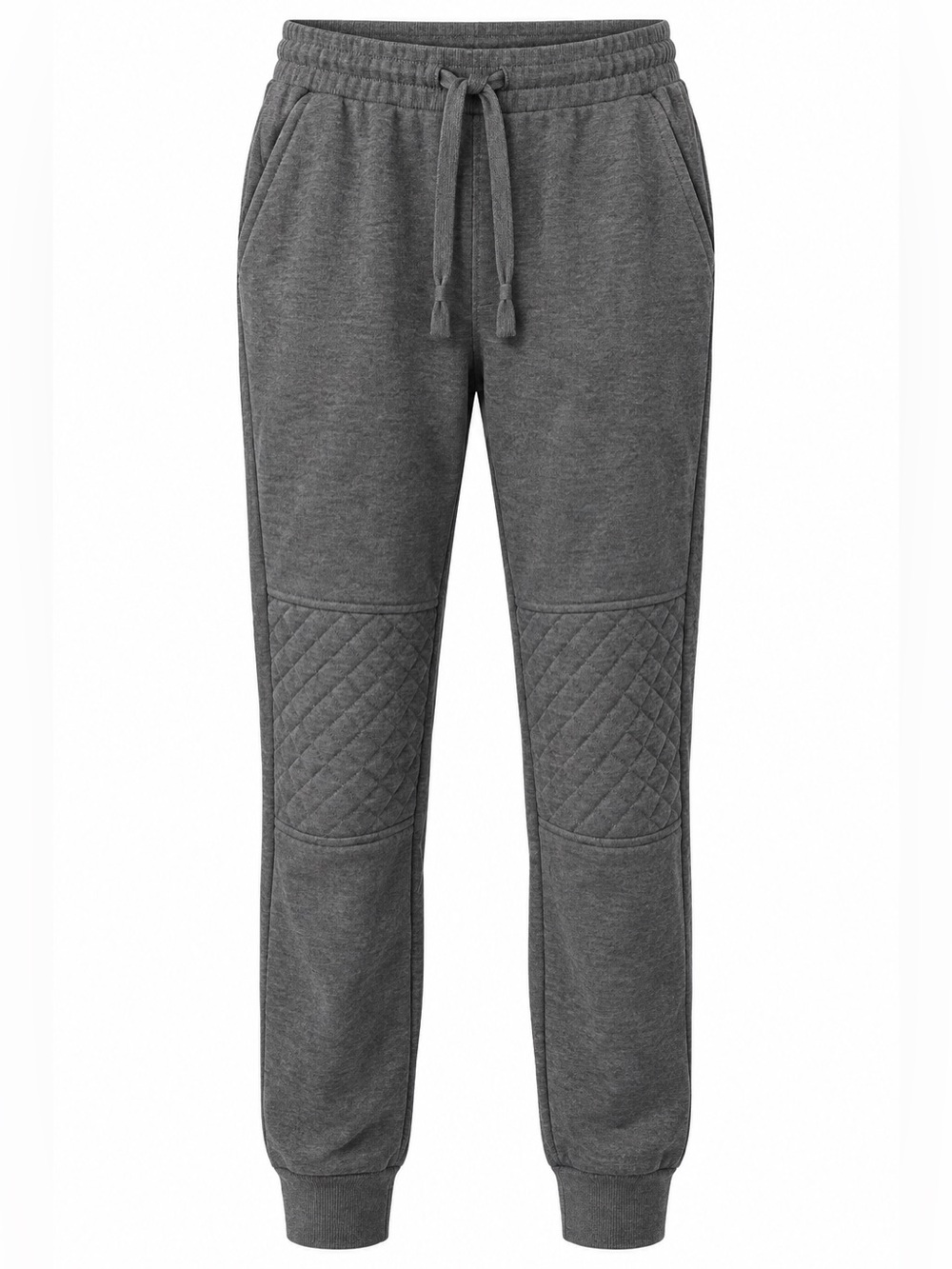 Garage Grey Quilted Knee Jogger Sweatpants Moto Style Size M